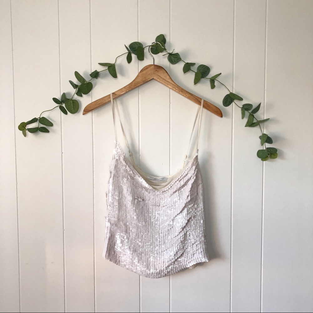 Viktor & Rolf Sequin Silk Sparkly Tank Blouse